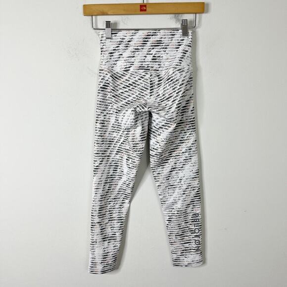 DYI Peloton Women's Bionic Capri Leggings XS White Gray Stripe Mid Rise Athletic - Picture 3 of 6